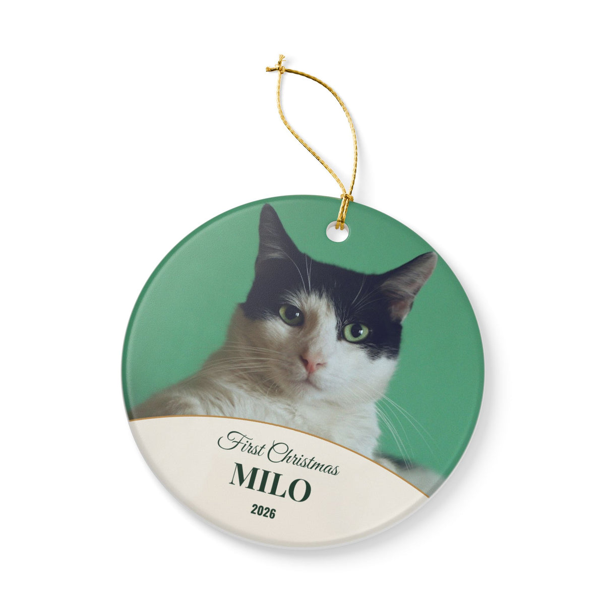 Personalized Pet First Christmas Ornament - Photo & Name