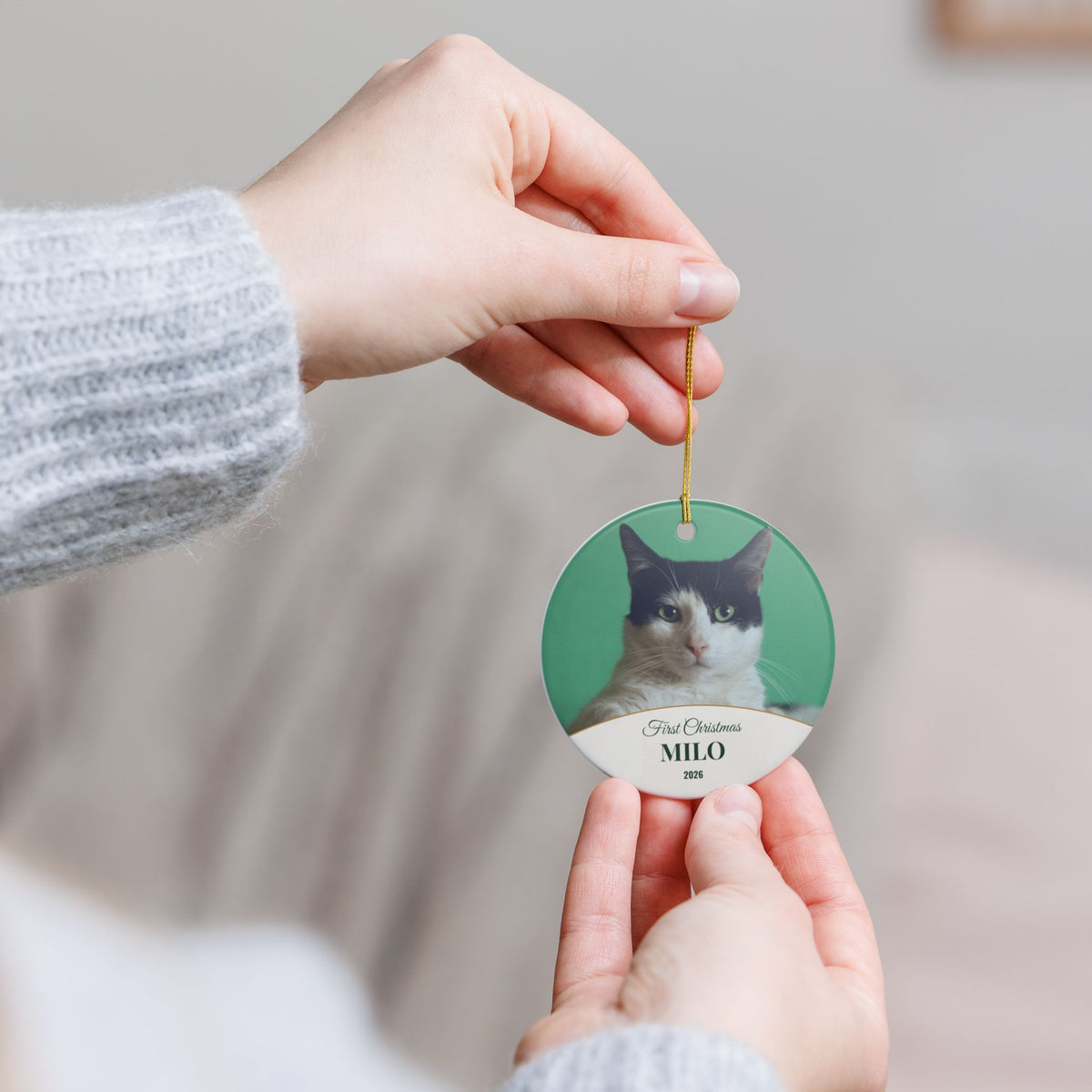 Personalized Pet First Christmas Ornament - Photo & Name
